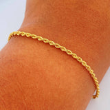 Rope Bracelet 1.5gr / 7 3/4 in / 18K Gold +3 & Rope Bracelet 1.5gr / 7 3/4 in / 18K Gold +3 &