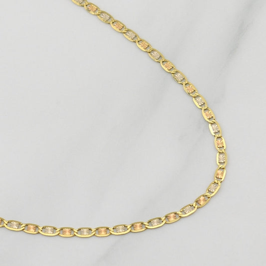 Cadena Escalera Plana 3.6gr / 23 1/2 in / 3.18mm Tres Oros +3 18K !