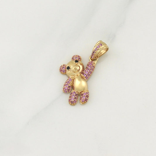 Dije Oso Mano Arriba 2.45gr / 1 in / Oro Amarillo 18K !