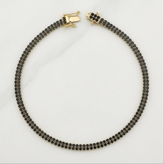 Pulso Tennis 4.9gr / 8 1/4 in / 3.15mm Oro Amarillo +4 18K !