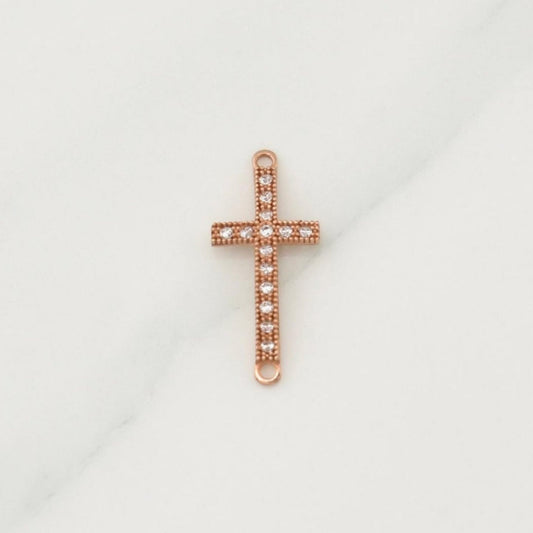 Herraje Cruz 0.7gr / 3/4 in / Oro Rosa 18K !