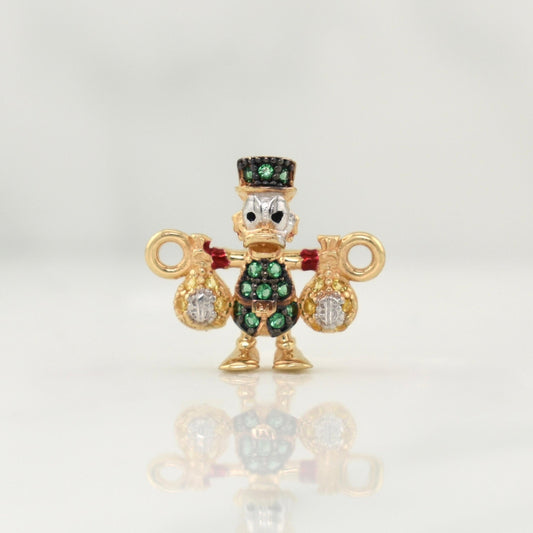 Herraje Pato Bolsas De Dinero 1.5gr / 1/2 in / Dos Oros Amarillo Blanco 18K !