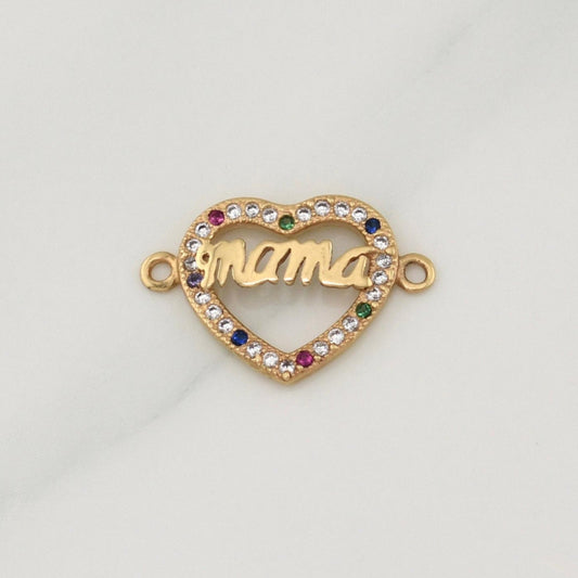 Herraje Corazon Mama 1.2gr / 3/4 in / Oro Amarillo 18K !