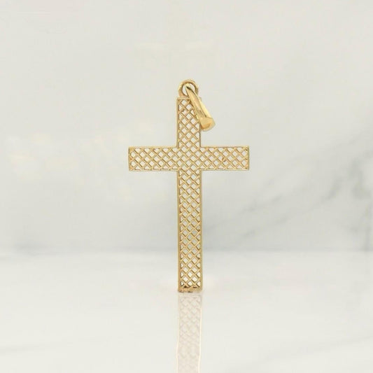 Dije Cruz Malla 2.25 g / 1 3/4 in Oro Amarillo 18K