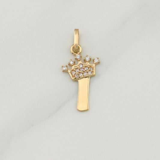 Pendant Letter I Crown 0.65 g / 3/4 in 18K Yellow Gold