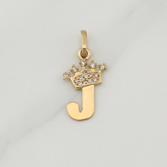 Dije Letra J Corona 0.75 g / 3/4 in Oro Amarillo 18K