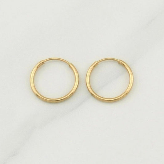 Candongas Aro Liso 0.4 g / 1/4 in Oro Amarillo 18K