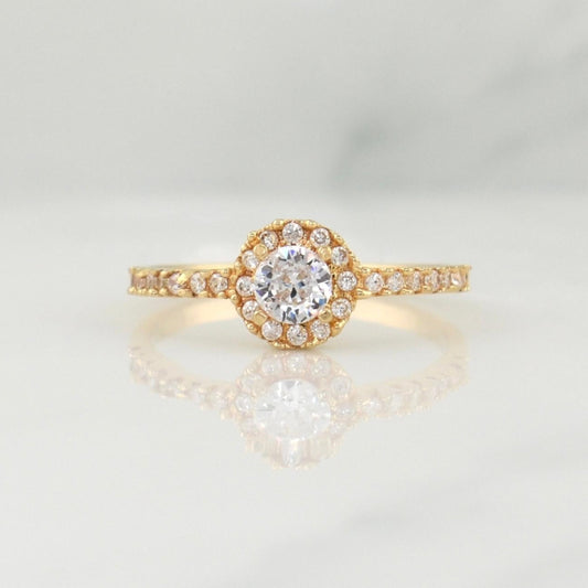 Anillo Halo Churumbela 2.3 g / T7,5 Oro Amarillo 18K