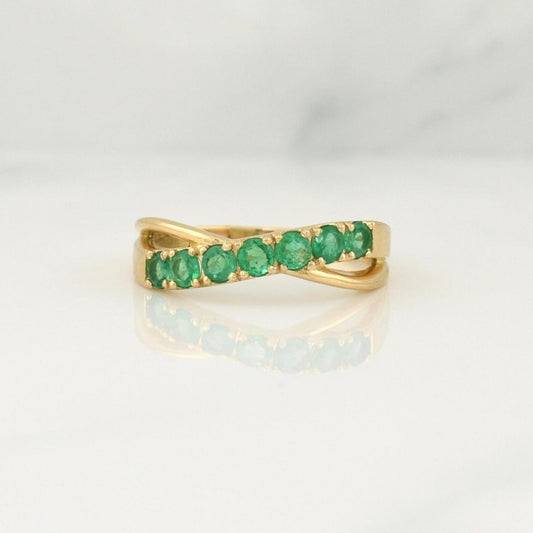 Partial Churumbela Ring in Infinite Emeralds 0.38pts 2.55g / T6.25 18K Yellow Gold