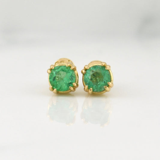 Topos Cuatro Garras Esmeralda 1.35qts 2.45g / in / 6mm Oro Amarillo 18K