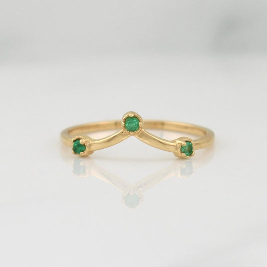 Anillo Tiara Esmeraldas 0.05pts 1.1g / T5.25 Oro Amarillo 18K