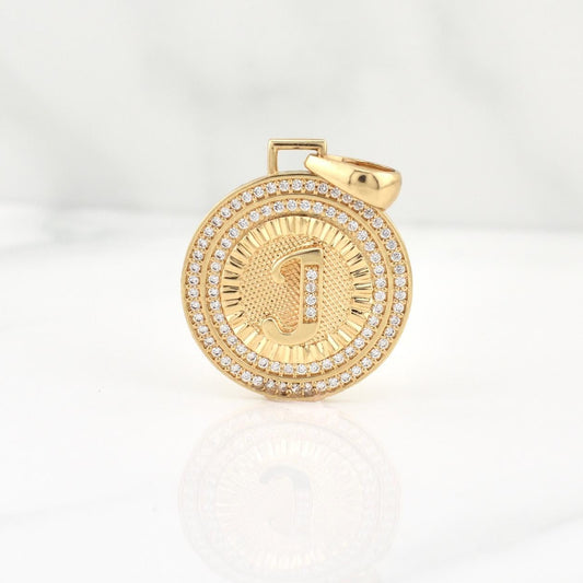Dije Medalla Letra J 4.3gr / 1 1/4 in / Oro Amarillo 18K !