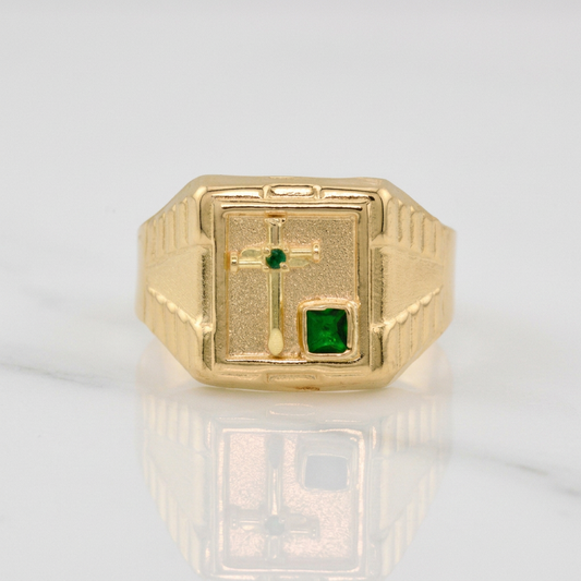 Anillo Cruz Clavo 3.2g / T10,5 Oro Amarillo 18K