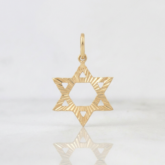 Dije Estrella de David 1.25g / 1 in Oro Amarillo 18K