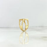 Crossed V Ring 3.75gr / Size 7 1/4 / White Zircons Yellow Gold Crossed V Ring 3.75gr / Size 7 1/4 / White Zircons Yellow Gold