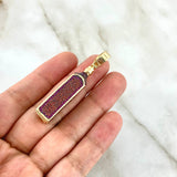 Pendant Bottle Red Label 12.95gr / 5cm / Fuchsia Zircons - Orange-Yellow Yellow Gold Pendant Bottle Red Label 12.95gr / 5cm / Fuchsia Zircons - Orange-Yellow Yellow Gold