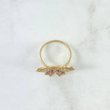Butterfly Ring 3.9gr / Size 6 3/4 / Multicolor Zircons Yellow Gold Butterfly Ring 3.9gr / Size 6 3/4 / Multicolor Zircons Yellow Gold
