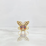 Butterfly Ring 3.9gr / Size 6 3/4 / Multicolor Zircons Yellow Gold Butterfly Ring 3.9gr / Size 6 3/4 / Multicolor Zircons Yellow Gold