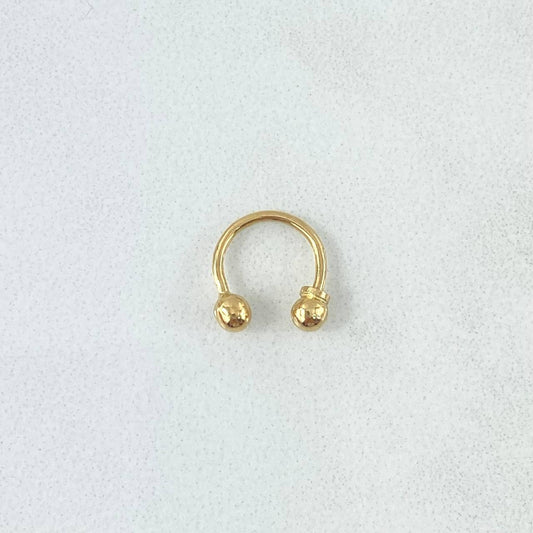Piercing Curvo Bola 0.4gr / 1cm / Nac.Esp. Oro 18K