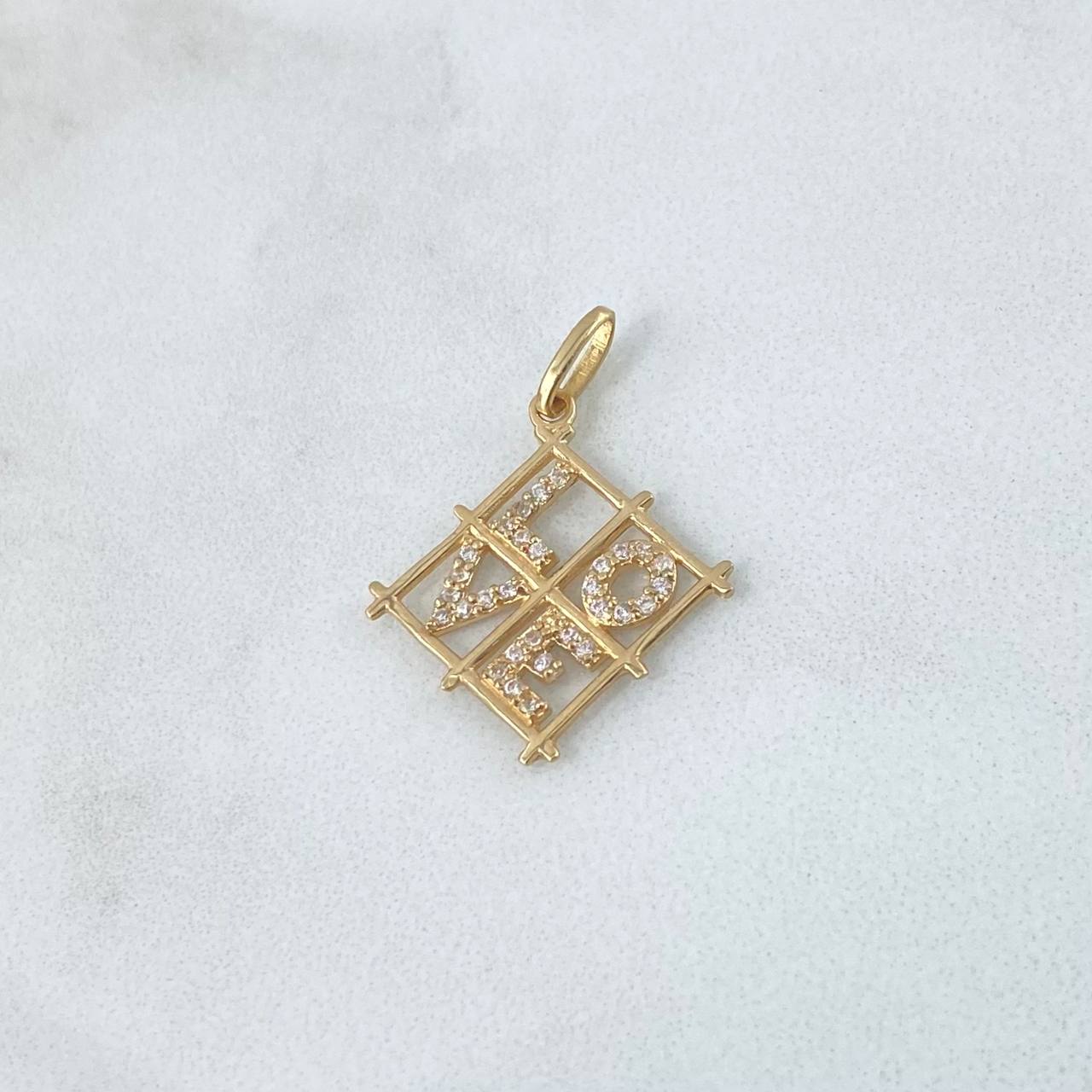Pendant Love Frame 1.35gr / 2.2cm / White Zircons Yellow Gold Pendant Love Frame 1.35gr / 2.2cm / White Zircons Yellow Gold