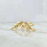 Stud Earrings Mermaid Leaf 2.75gr / 2cm / White Zircons Yellow Gold Stud Earrings Mermaid Leaf 2.75gr / 2cm / White Zircons Yellow Gold