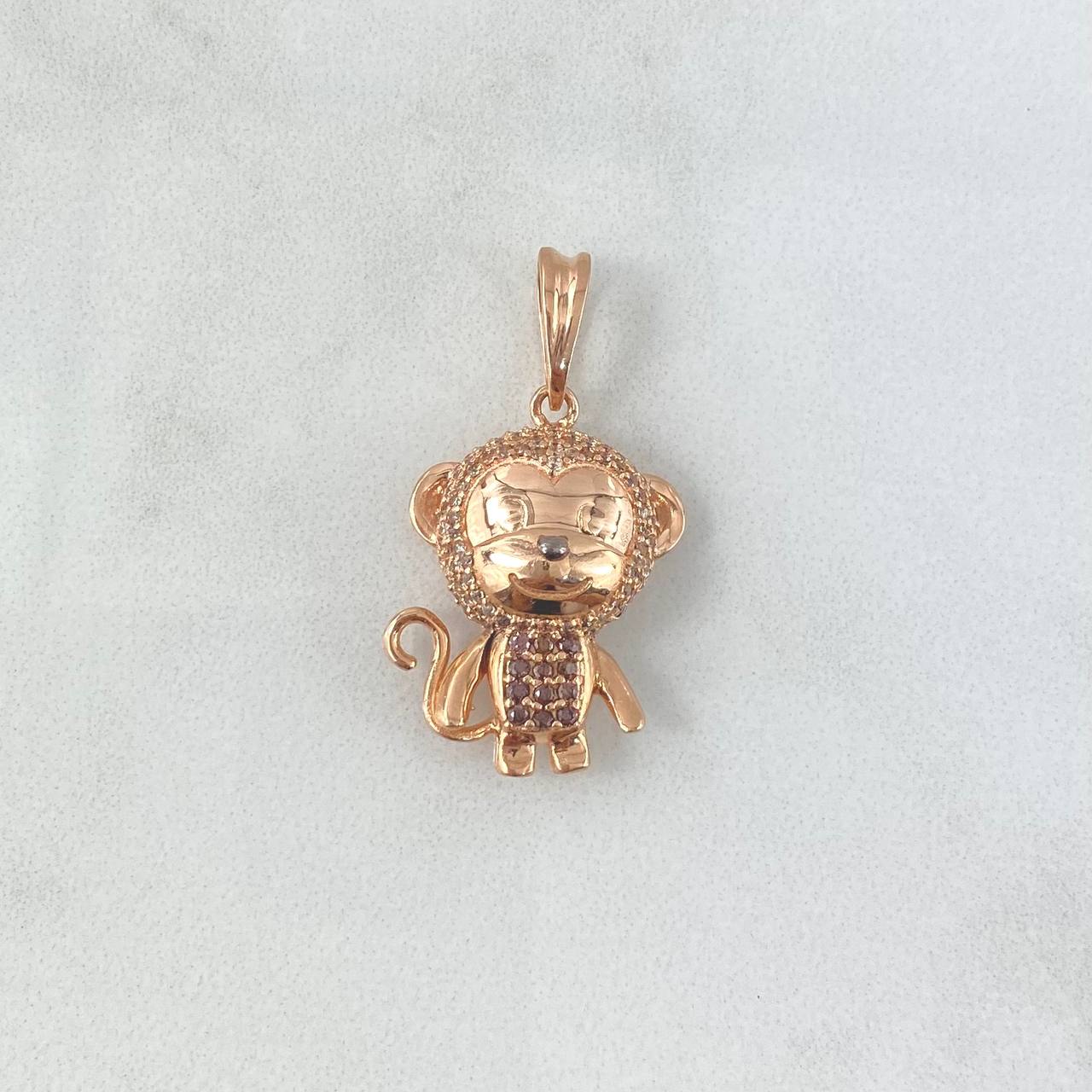 Pendant Monkey 4.95gr / 3cm / White Zircons - Yellow Gold Browns Pendant Monkey 4.95gr / 3cm / White Zircons - Yellow Gold Browns