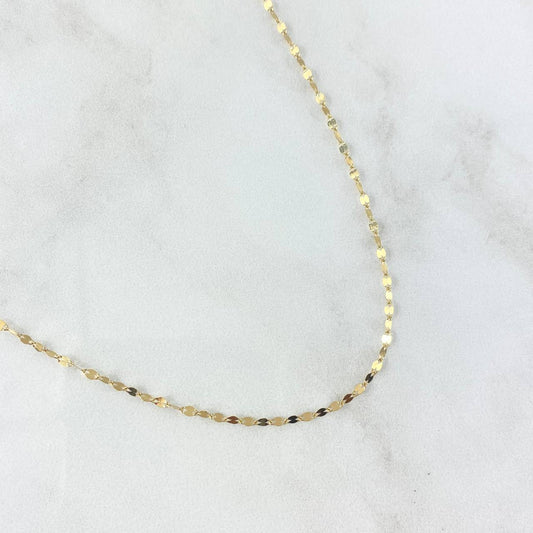 Cadena Flor Espejo 0.65 g / 15 3/4 in / 1.15 mm Oro Amarillo 18K