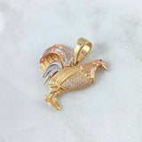 Pendant Rooster 10gr / 3.6cm / White Zircons - Orange Eye Three 18K Golds Pendant Rooster 10gr / 3.6cm / White Zircons - Orange Eye Three 18K Golds