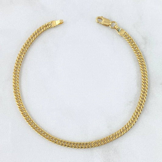 Pulso Cubano Reticulado 3gr / 7 3/4 in / Oro Amarillo +3 18K