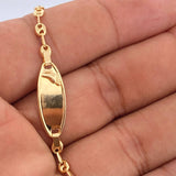 Pulso Bebé Placa Pie Gc 1.8gr / 6 in / 3.25mm Oro Amarillo 18K % Pulso Bebé Placa Pie Gc 1.8gr / 6 in / 3.25mm Oro Amarillo 18K %