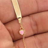Pulso Bebé Placa Aro Seguido Corazon 1.6gr / 6 1/4 in / 1mm Oro Amarillo 18K % Pulso Bebé Placa Aro Seguido Corazon 1.6gr / 6 1/4 in / 1mm Oro Amarillo 18K %