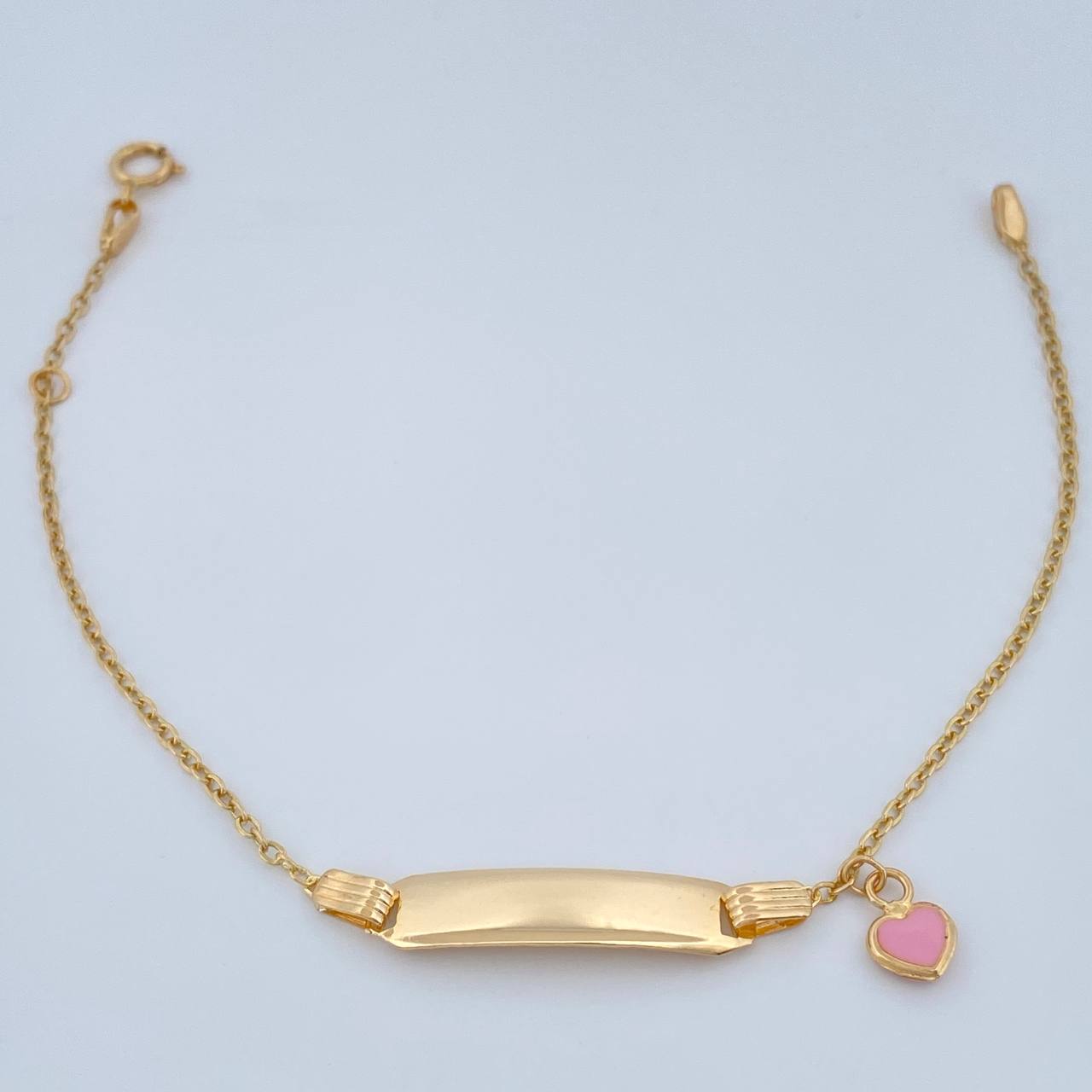 Pulso Bebé Placa Aro Seguido Corazon 1.6gr / 6 1/4 in / 1mm Oro Amarillo 18K % Pulso Bebé Placa Aro Seguido Corazon 1.6gr / 6 1/4 in / 1mm Oro Amarillo 18K %