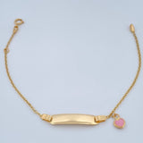 Pulso Bebé Placa Aro Seguido Corazon 1.6gr / 6 1/4 in / 1mm Oro Amarillo 18K % Pulso Bebé Placa Aro Seguido Corazon 1.6gr / 6 1/4 in / 1mm Oro Amarillo 18K %