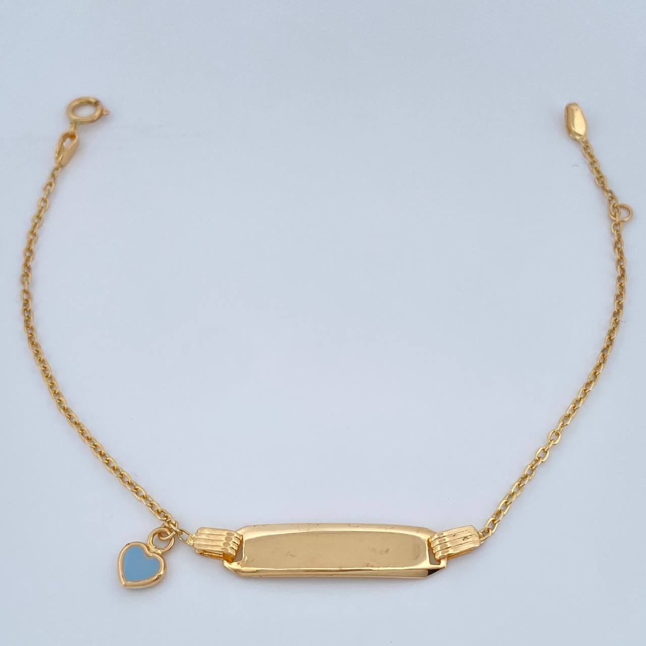 Pulso Bebé Placa Aro Seguido Corazon 1.6gr / 6 1/4 in / 1mm Oro Amarillo 18K % Pulso Bebé Placa Aro Seguido Corazon 1.6gr / 6 1/4 in / 1mm Oro Amarillo 18K %