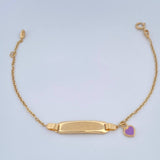 Pulso Bebé Placa Aro Seguido Corazon 1.6gr / 6 1/4 in / 1mm Oro Amarillo 18K % Pulso Bebé Placa Aro Seguido Corazon 1.6gr / 6 1/4 in / 1mm Oro Amarillo 18K %