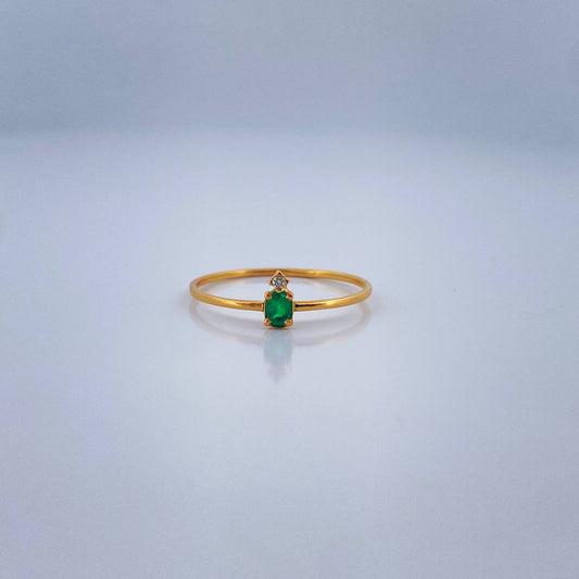 Anillo Tortuga Esmeraldas Diamante 0.8gr / T8 / Oro Amarillo 18K $