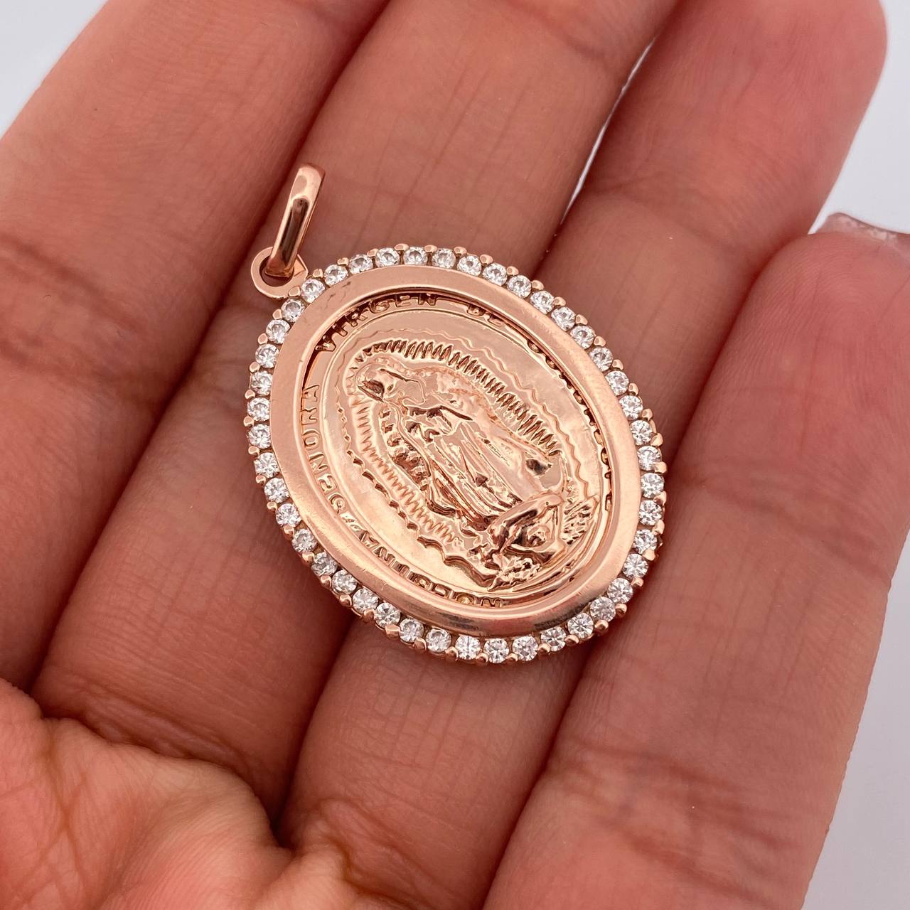 Dije Virgen de Guadalupe 4.8gr / 3.8mm Oro Rosa 18K % Dije Virgen de Guadalupe 4.8gr / 3.8mm Oro Rosa 18K %