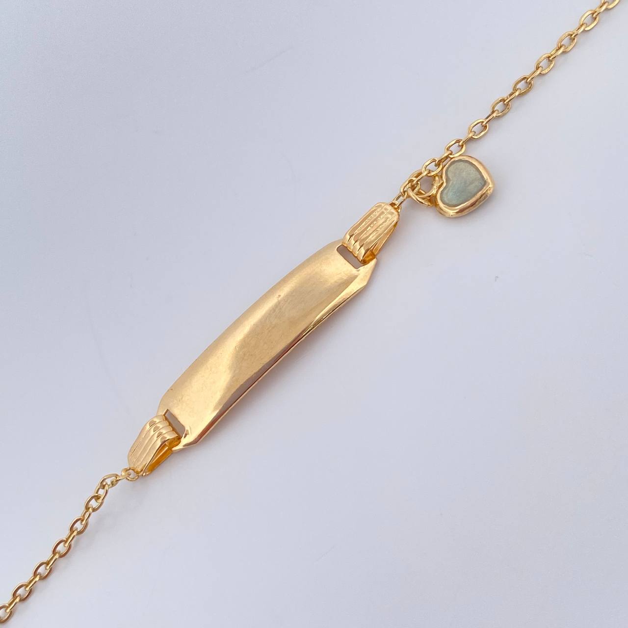 Pulso Bebé Aro Seguido Placa Octagonal 1.6gr / 6 1/2 in / 1.26mm Oro Amarillo 18K & Pulso Bebé Aro Seguido Placa Octagonal 1.6gr / 6 1/2 in / 1.26mm Oro Amarillo 18K &