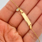 Pulso Bebé Aro Seguido Placa Octagonal 1.6gr / 6 1/2 in / 1.26mm Oro Amarillo 18K & Pulso Bebé Aro Seguido Placa Octagonal 1.6gr / 6 1/2 in / 1.26mm Oro Amarillo 18K &