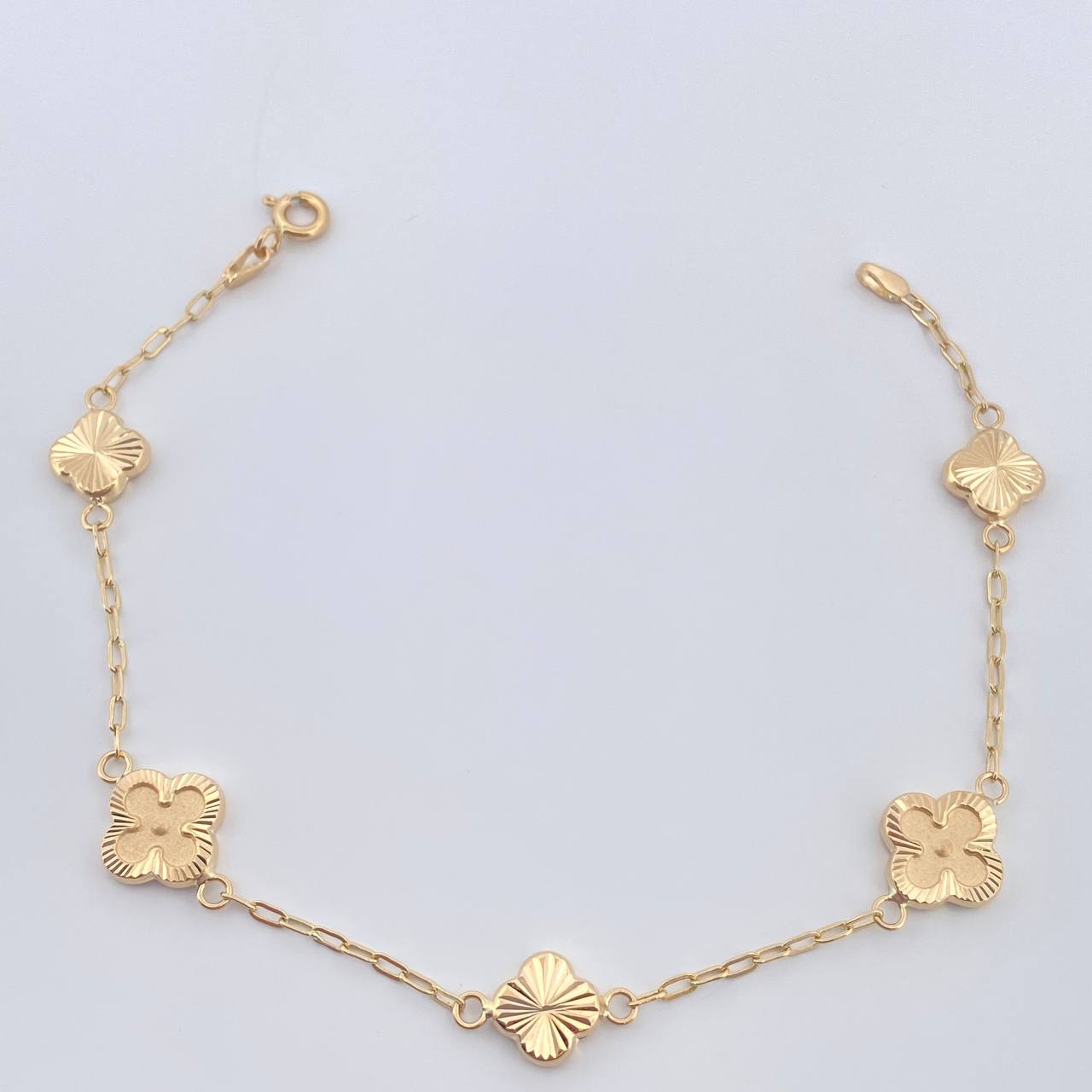 Pulso Cajon Treboles 3.25gr / 7 1/2 in / 1mm Oro Amarillo 18K & Pulso Cajon Treboles 3.25gr / 7 1/2 in / 1mm Oro Amarillo 18K &