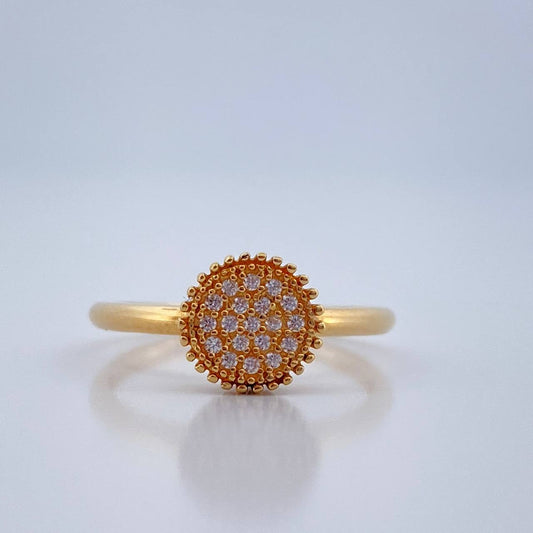 Anillo Halo Solitario 2gr / T6 1/2 / Oro Amarillo 18K %