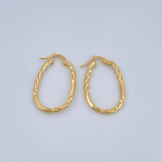 Candongas Megan Ovaladas 1.5gr / 1 in / Oro Amarillo 18K %