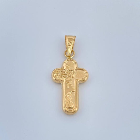 Dije Cruz Rostro Cristo 0.85gr / 1 in / Oro Amarillo 18K %