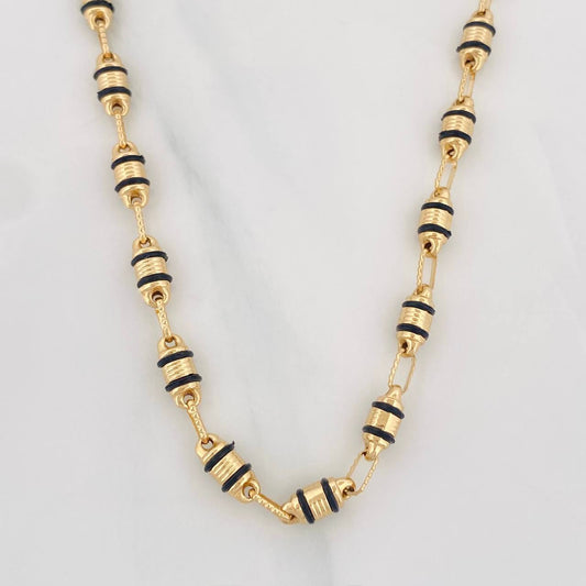 Cadena Rustica Barril 13.65g / 24 in / 4.4mm Oro Amarillo 18K