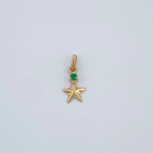 Dije Estrella Esmeralda 0.25gr / 1/2 in / Oro Amarillo 18K %