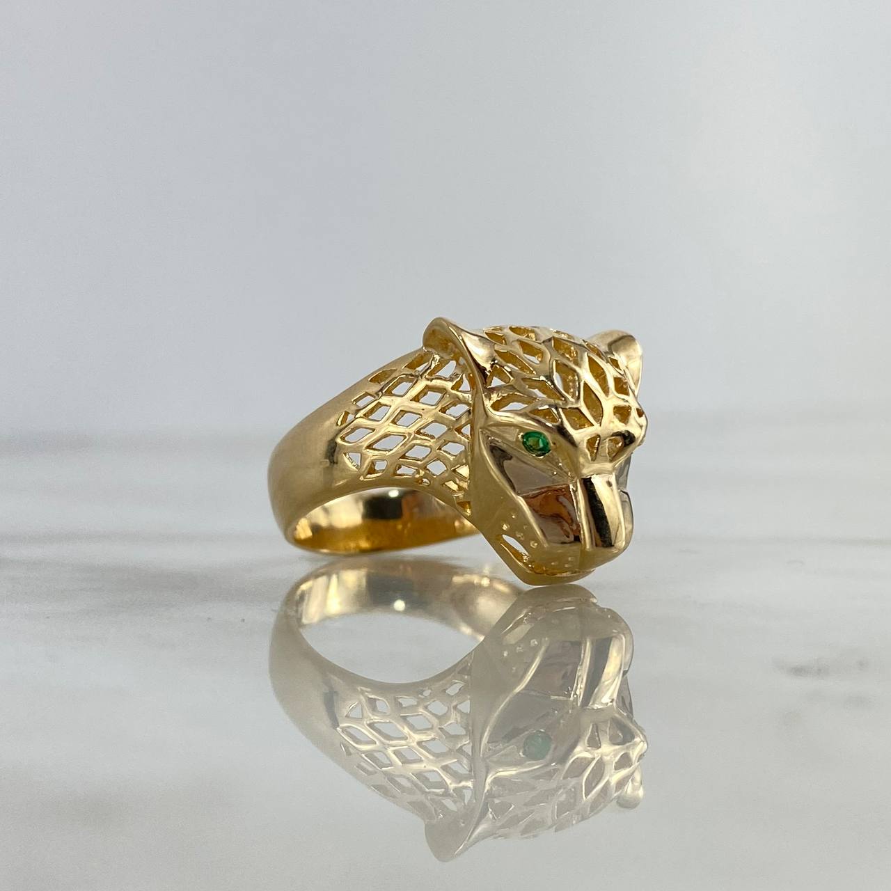 Panther Ring 6.6gr / T9 3/4 / Green Zircons Yellow Gold Panther Ring 6.6gr / T9 3/4 / Green Zircons Yellow Gold