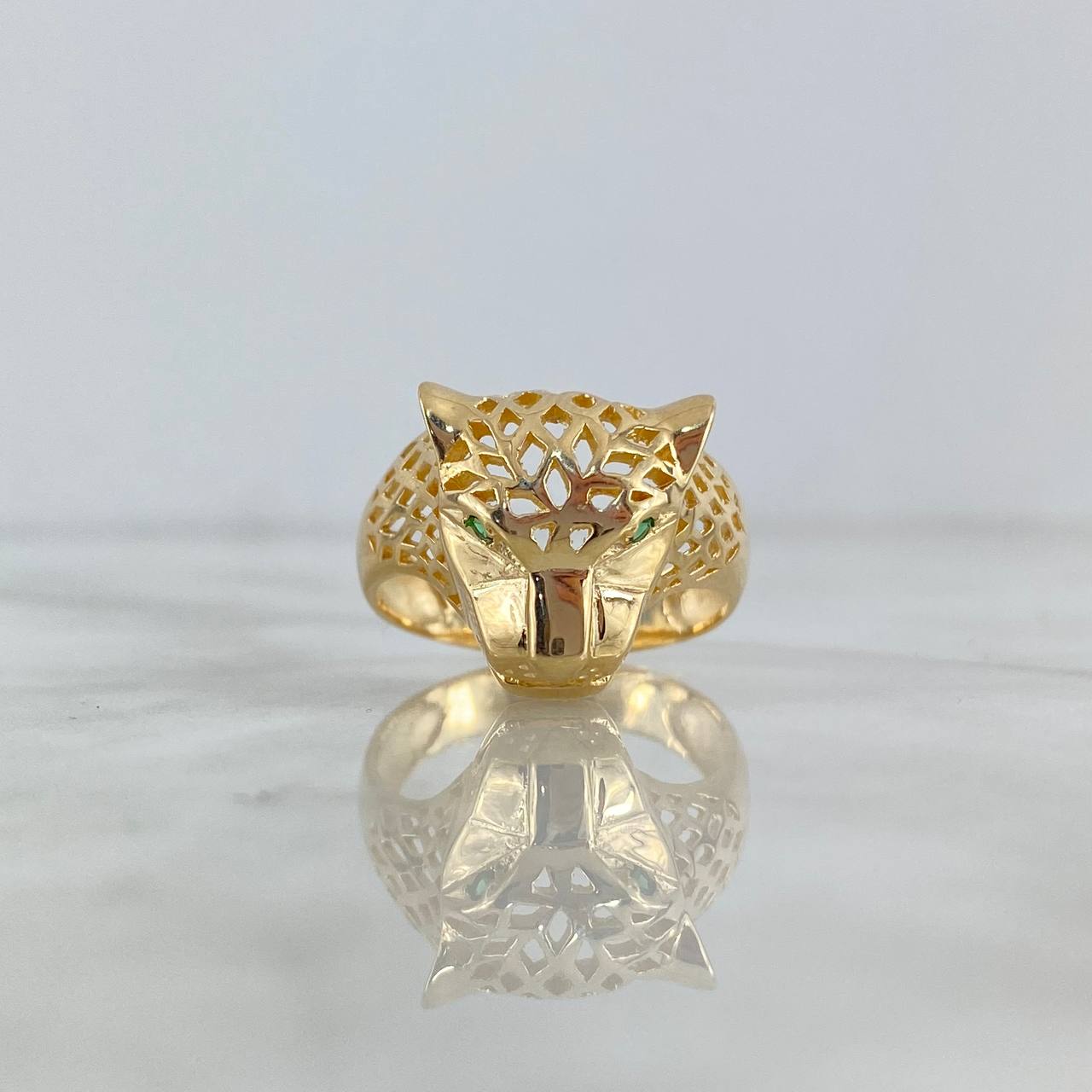 Panther Ring 6.6gr / T9 3/4 / Green Zircons Yellow Gold Panther Ring 6.6gr / T9 3/4 / Green Zircons Yellow Gold