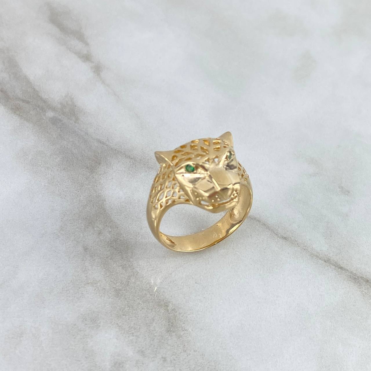 Panther Ring 6.6gr / T9 3/4 / Green Zircons Yellow Gold Panther Ring 6.6gr / T9 3/4 / Green Zircons Yellow Gold