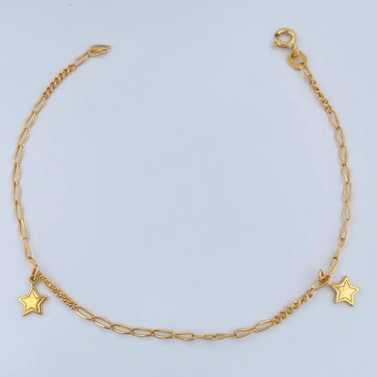Pulso Espiga Estrellas 1.95gr / 7 1/2 in / Oro Amarillo +3 18K %