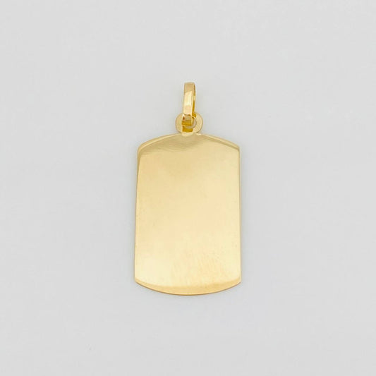 Oval Rectangular Plate Pendant 1g / 1 in 18K Yellow Gold